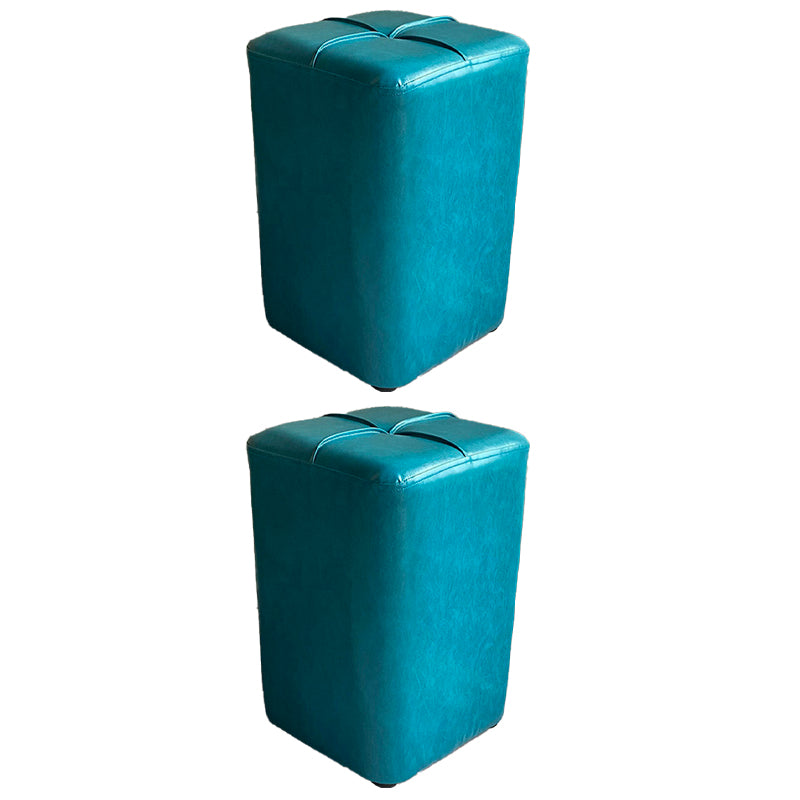 Modern Leather Pouf Stain Resistant Square Pouf for Living Room