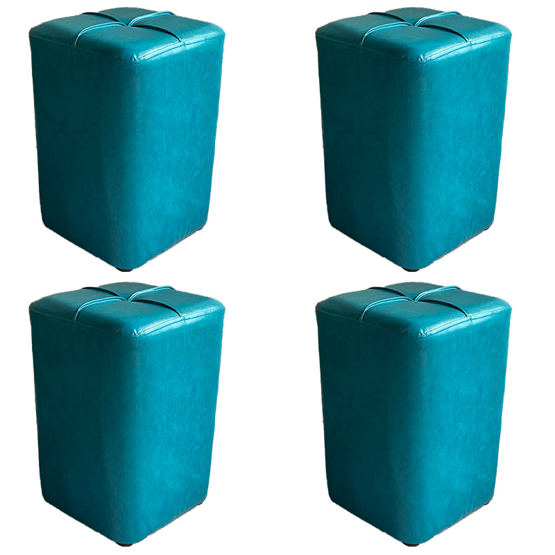 Modern Leather Pouf Stain Resistant Square Pouf for Living Room