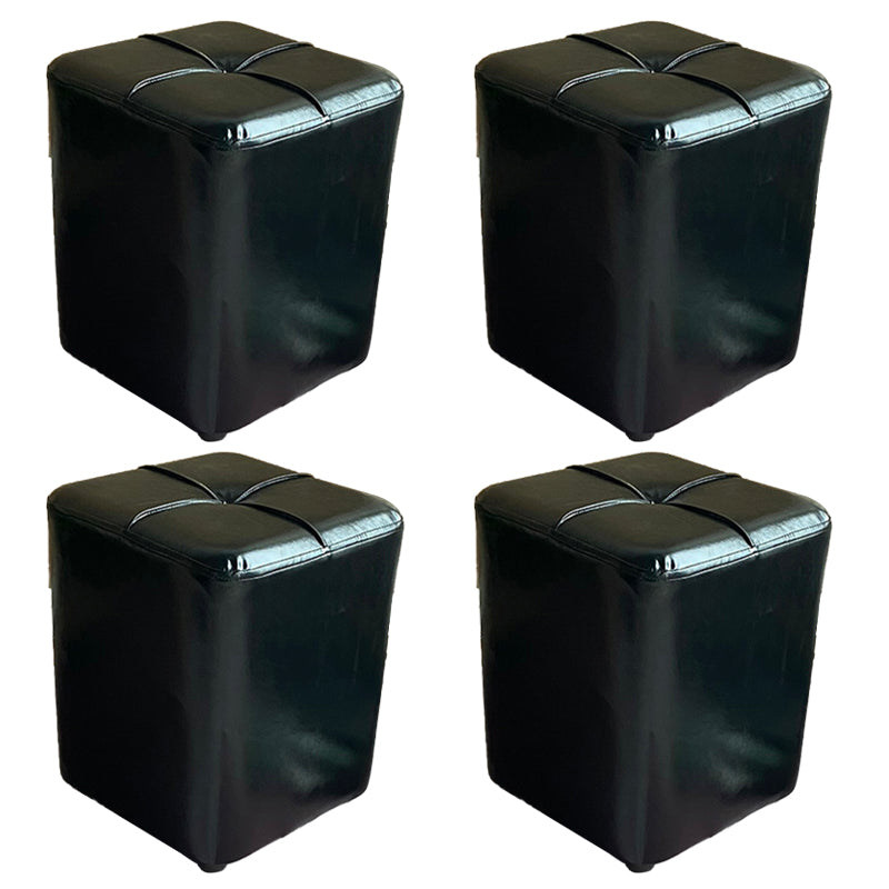Modern Leather Pouf Stain Resistant Square Pouf for Living Room