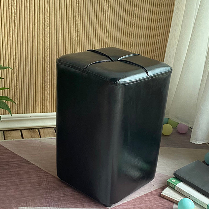 Modern Leather Pouf Stain Resistant Square Pouf for Living Room