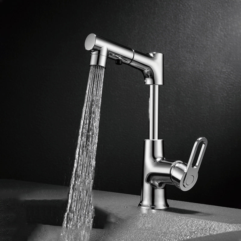 Vessel Sink Faucet Contemporary Single Handle Faucet with Swivel Spout