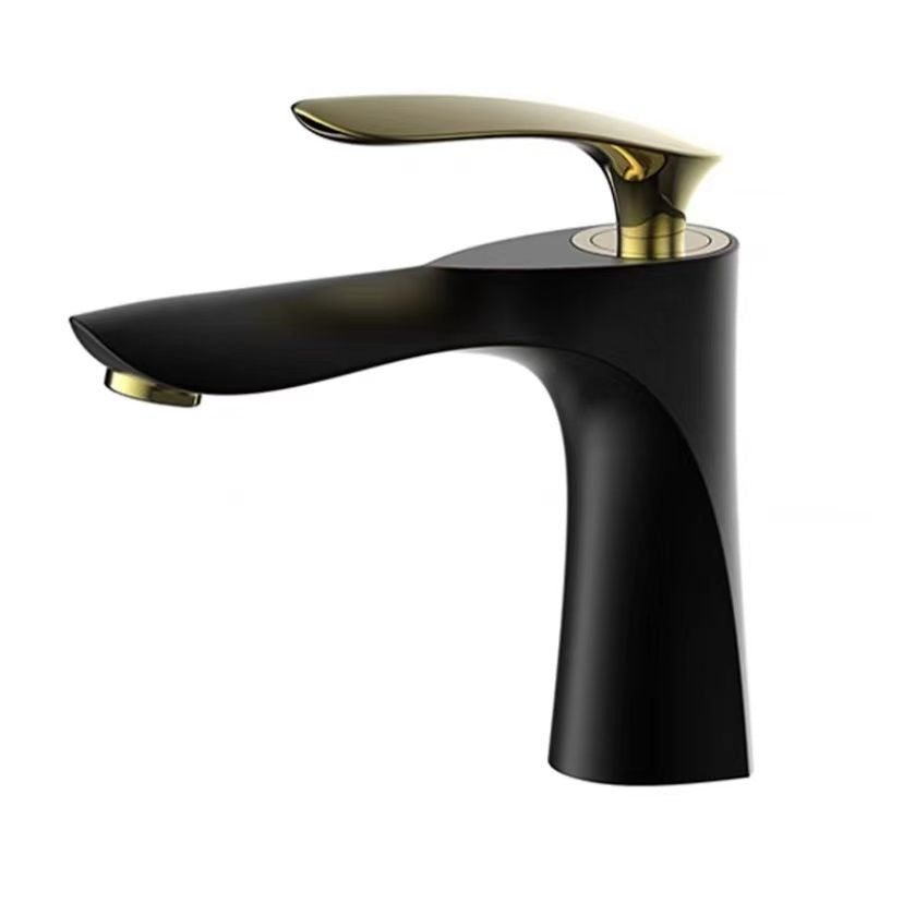 Lever Handle Vanity Sink Faucet Single Hole Basin Faucet with Water Hose