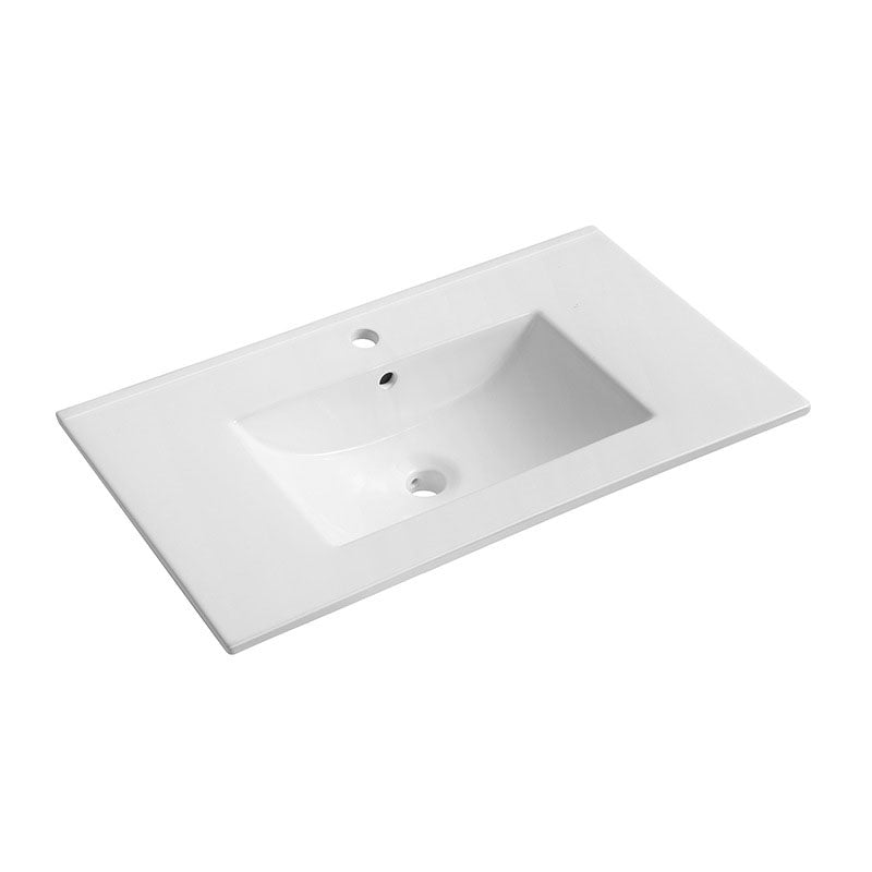 Modern Drop-in Bathroom Sink Rectangular Porcelain Basin Sink(Not Included Faucet)