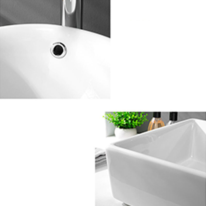 Classic Trough Bathroom Sink Solid Color Trough Sink with Overflow(Not Included Faucet)