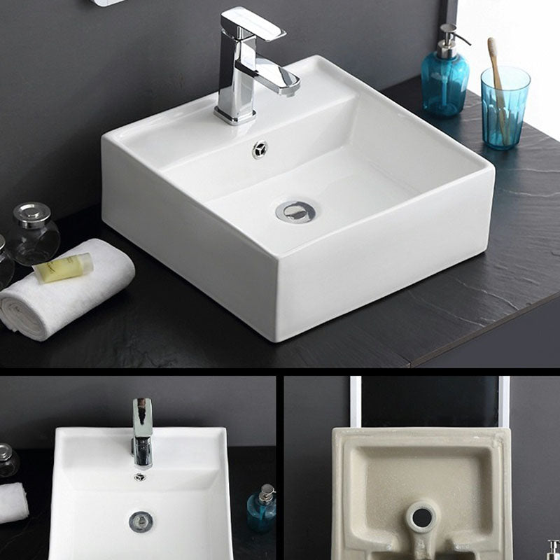 Classical White Bathroom Sink Porcelain Trough Bathroom Sink