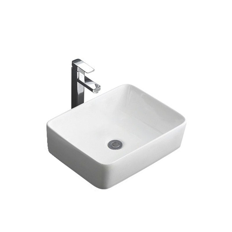 Classical White Bathroom Sink Porcelain Trough Bathroom Sink