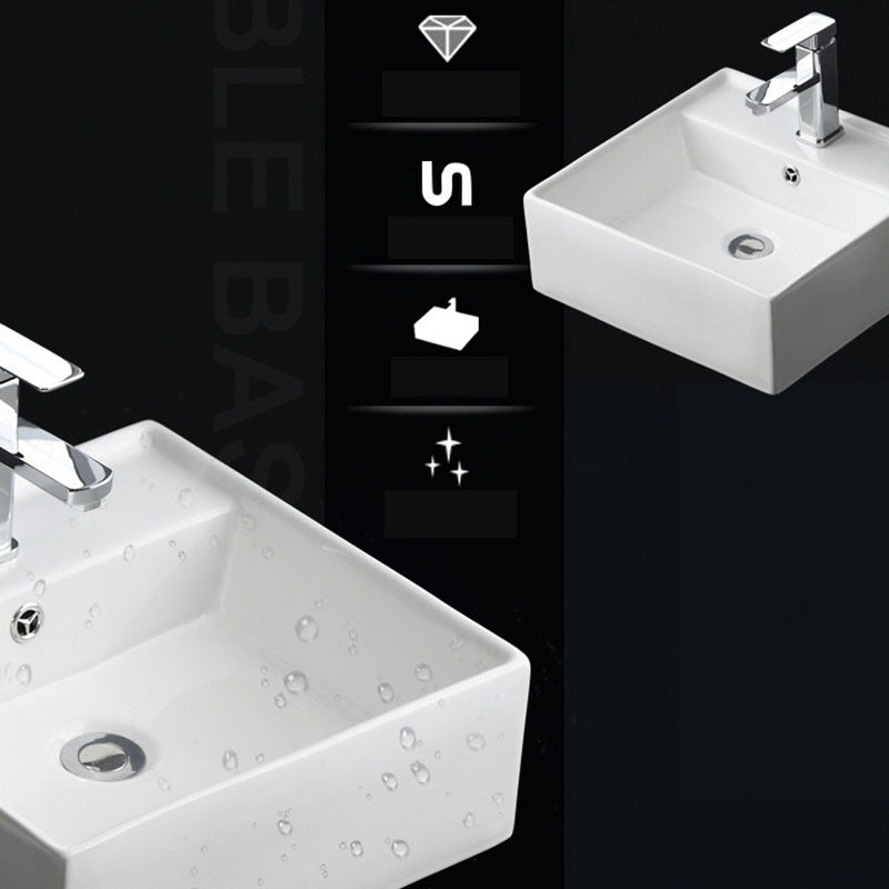 Classical White Bathroom Sink Porcelain Trough Bathroom Sink