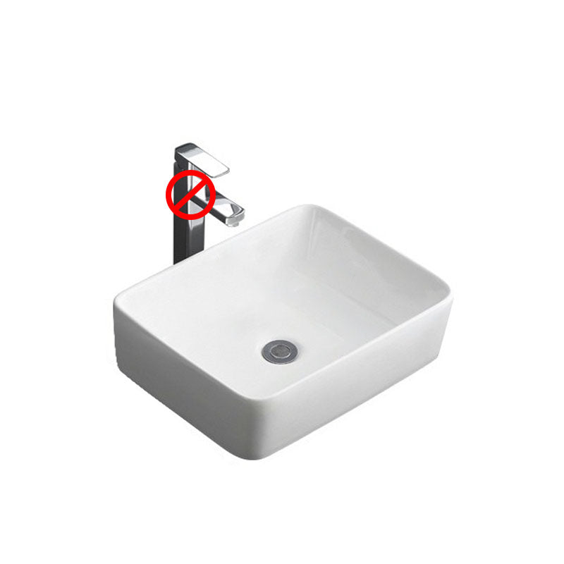 Classical White Bathroom Sink Porcelain Trough Bathroom Sink