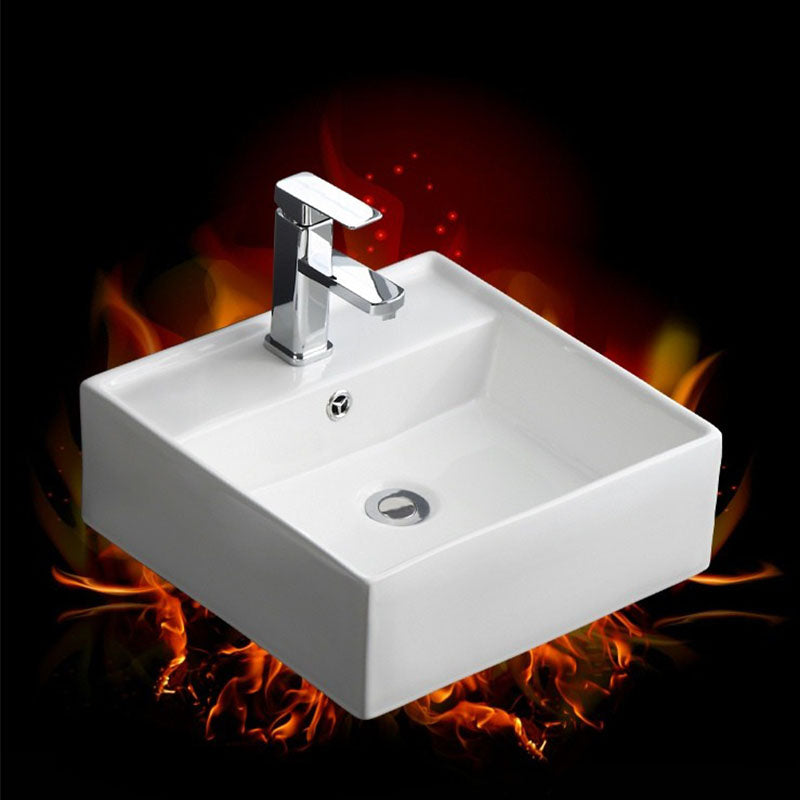 Classical White Bathroom Sink Porcelain Trough Bathroom Sink