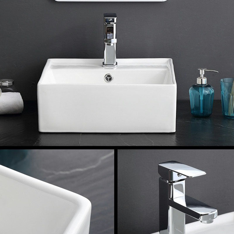Classical White Bathroom Sink Porcelain Trough Bathroom Sink