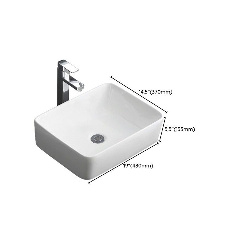 Classical White Bathroom Sink Porcelain Trough Bathroom Sink