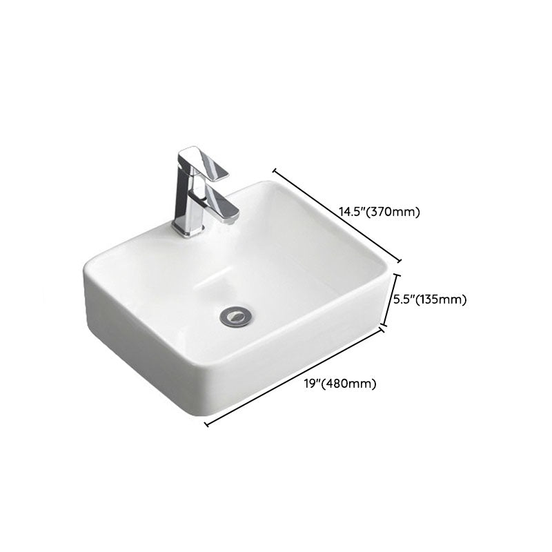 Classical White Bathroom Sink Porcelain Trough Bathroom Sink