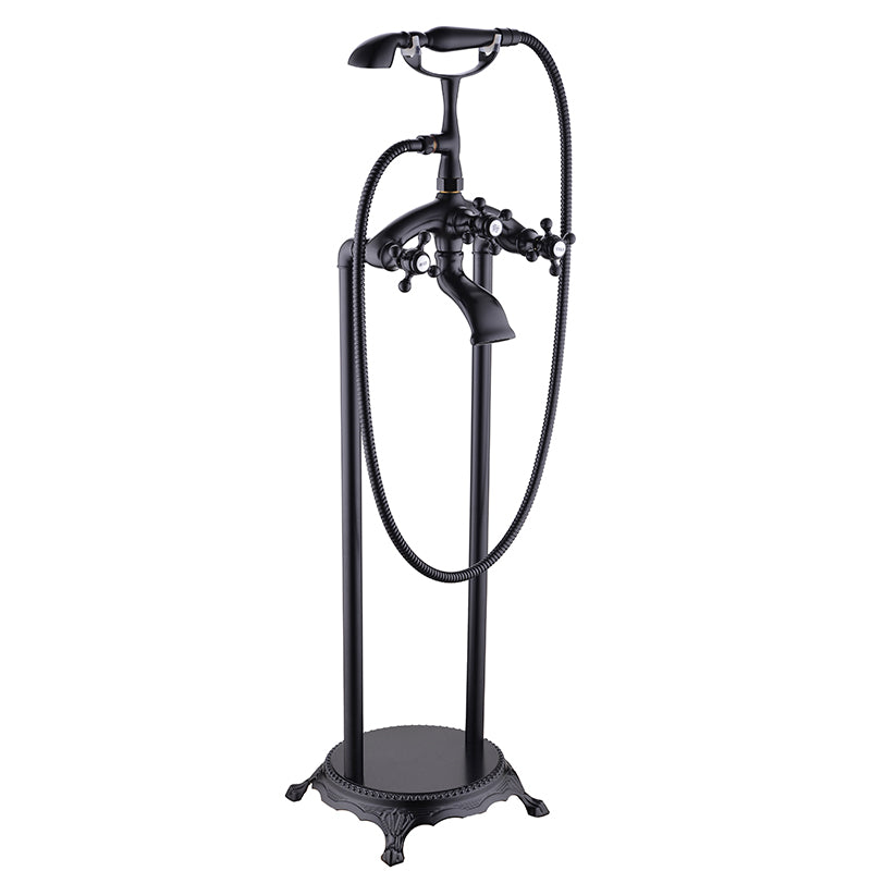 Traditional Style Freestanding Tub Filler Copper Floor Mount Freestanding Tub Filler
