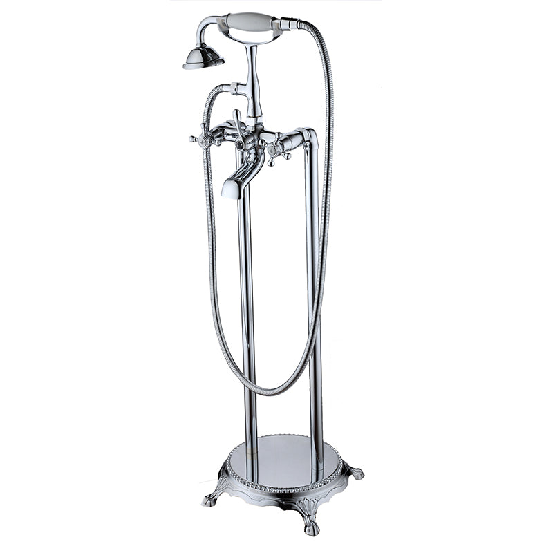 Traditional Style Freestanding Tub Filler Copper Floor Mount Freestanding Tub Filler