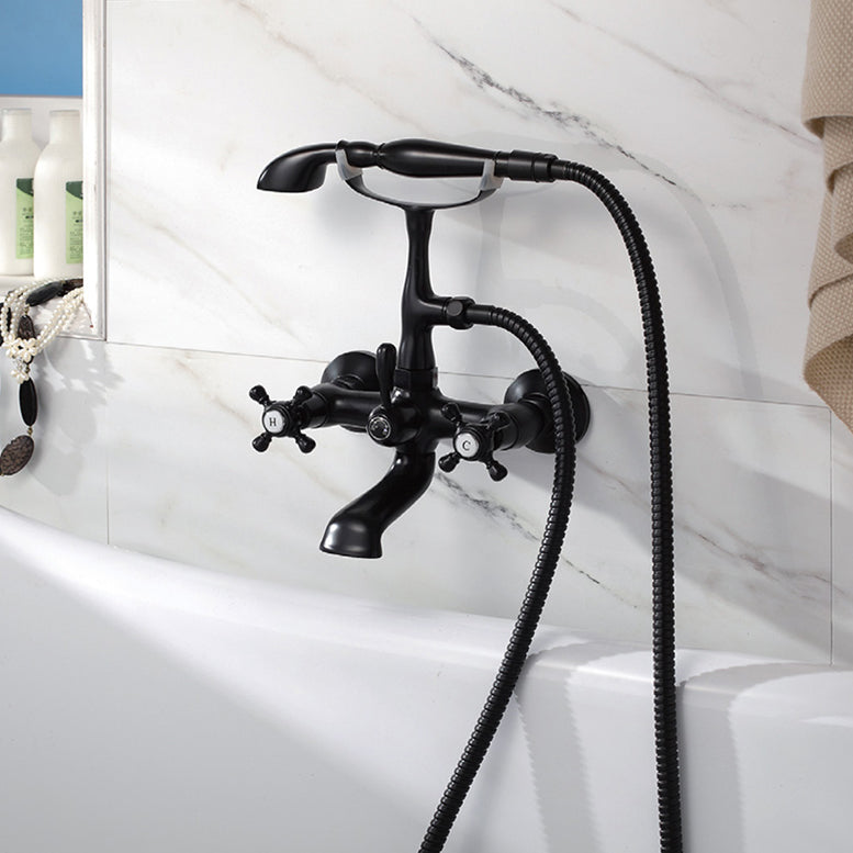 Traditional Style Freestanding Tub Filler Copper Floor Mount Freestanding Tub Filler