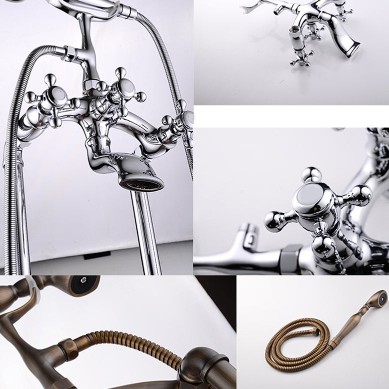 Traditional Style Freestanding Tub Filler Copper Floor Mount Freestanding Tub Filler