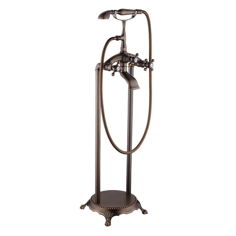 Traditional Style Freestanding Tub Filler Copper Floor Mount Freestanding Tub Filler