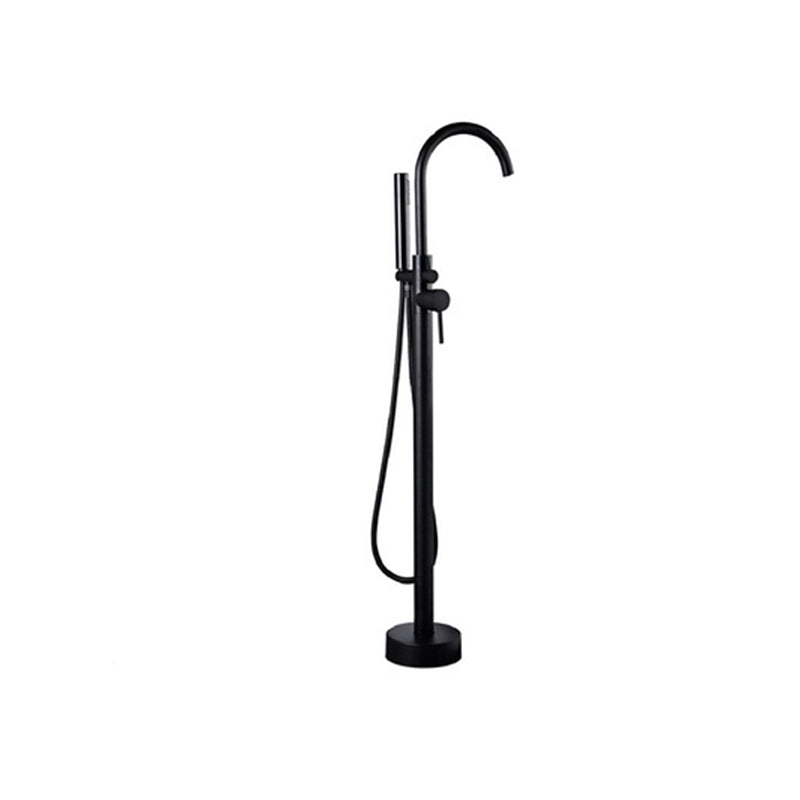 Brass Freestanding Tub Filler Floor Mounted Tub Filler with Lever Handles