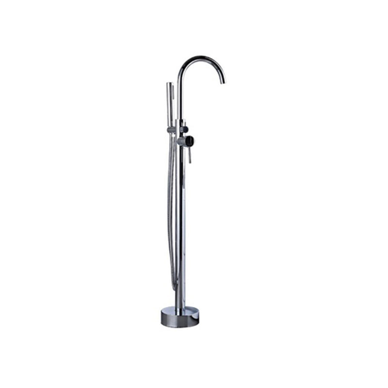 Brass Freestanding Tub Filler Floor Mounted Tub Filler with Lever Handles