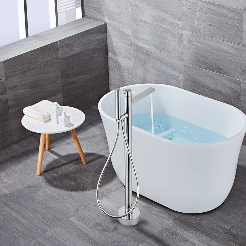 Traditional Style Freestanding Tub Filler Pure Color Floor Mount Freestanding Tub Filler
