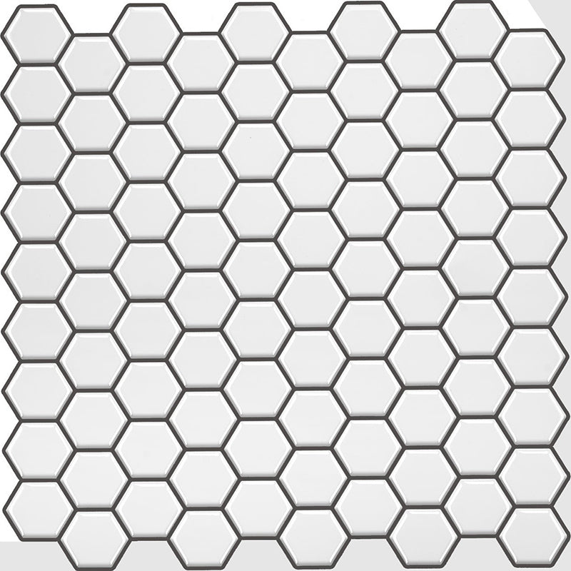 Polygon Metal Peel and Stick Backsplash Tile PVC Peel and Stick Tile for Kitchen