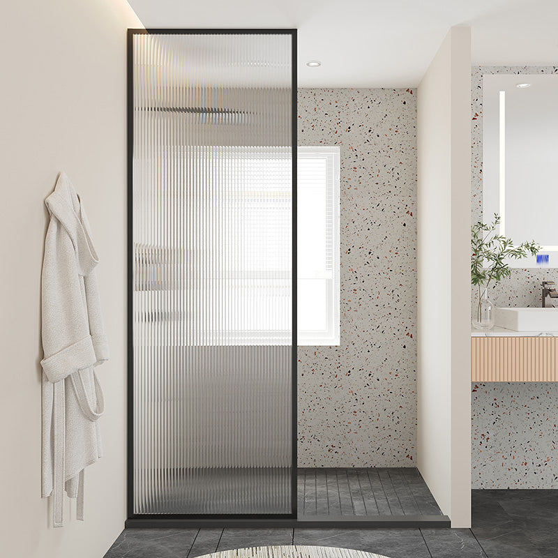 Half Partition Fixed Panel Black Full Frame Waterproof Shower Screen