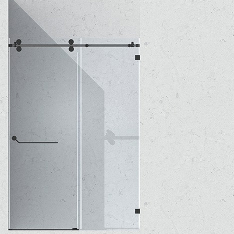 Minimalist Stainless Steel Hanging Wheel Frameless Single Sliding Shower Door