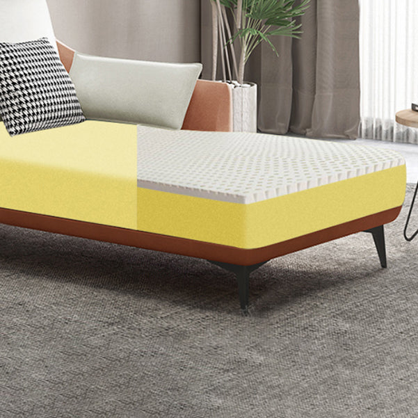 Nordic Style Faux Leather Chaise Recessed Arms Chaise in Solid Color
