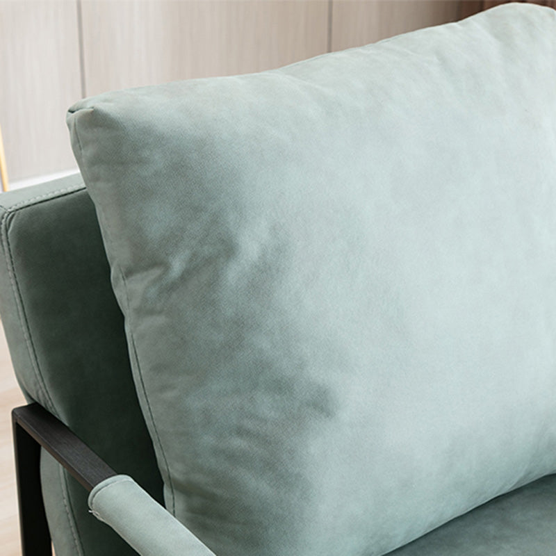 Industrial Metal Armchair Leather Upholstered Accent Armchair