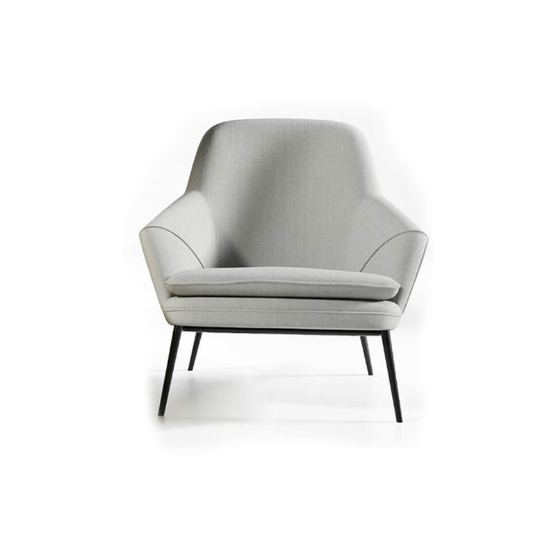 Mid-century Faux Leather ArmChair Fixed Back Flared Arms Chair