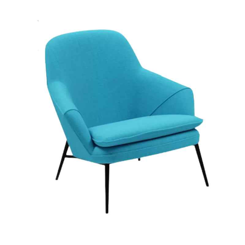 Mid-century Faux Leather ArmChair Fixed Back Flared Arms Chair