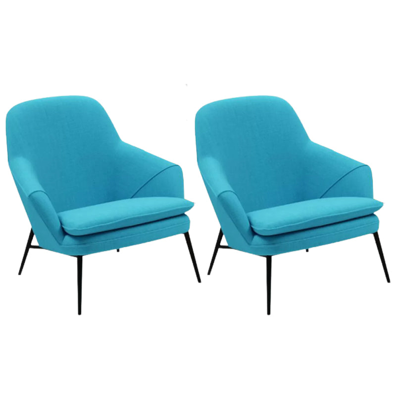Mid-century Faux Leather ArmChair Fixed Back Flared Arms Chair
