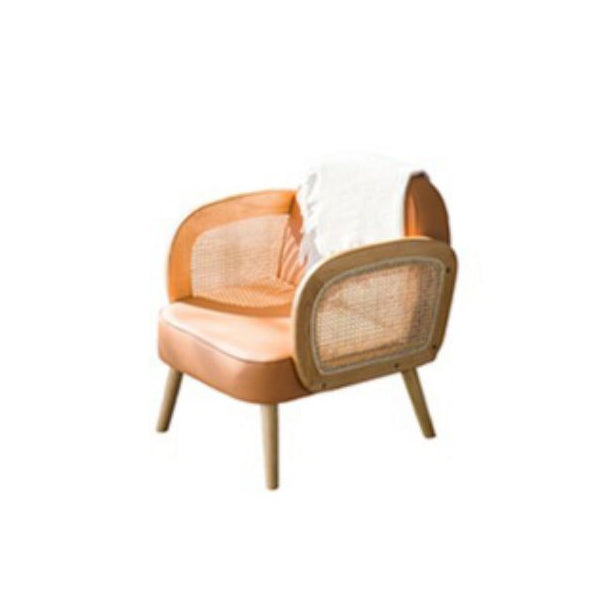 Industrial Upholstered Accent Armchair 4 Legs Wood Frame Armchair
