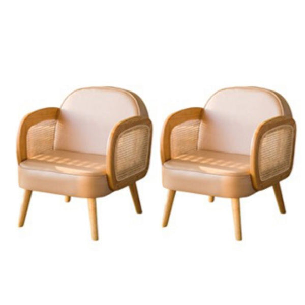 Industrial Upholstered Accent Armchair 4 Legs Wood Frame Armchair