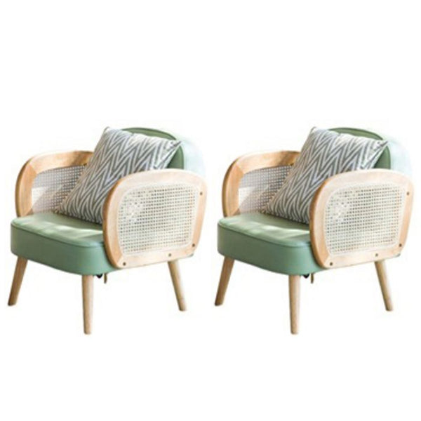 Industrial Upholstered Accent Armchair 4 Legs Wood Frame Armchair