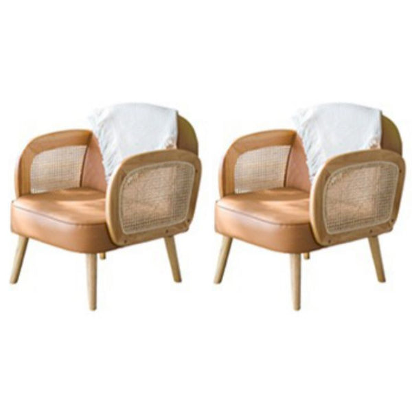 Industrial Upholstered Accent Armchair 4 Legs Wood Frame Armchair