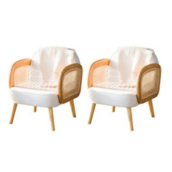 Industrial Upholstered Accent Armchair 4 Legs Wood Frame Armchair