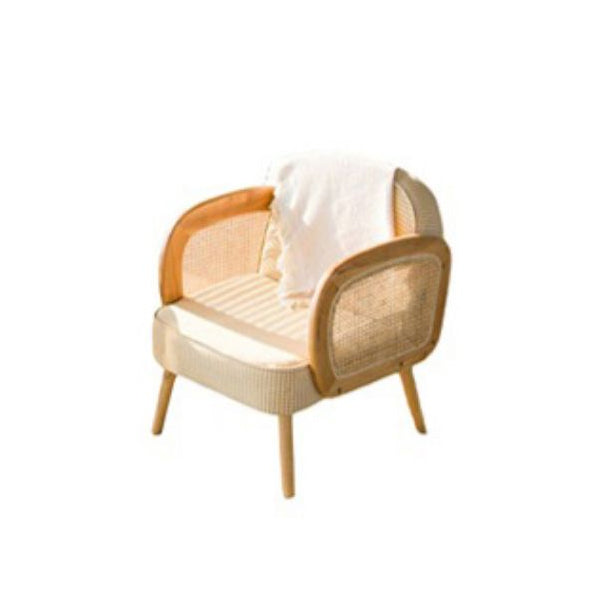 Industrial Upholstered Accent Armchair 4 Legs Wood Frame Armchair