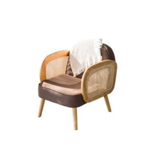 Industrial Upholstered Accent Armchair 4 Legs Wood Frame Armchair