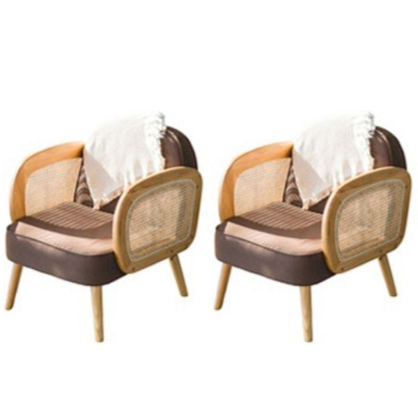 Industrial Upholstered Accent Armchair 4 Legs Wood Frame Armchair