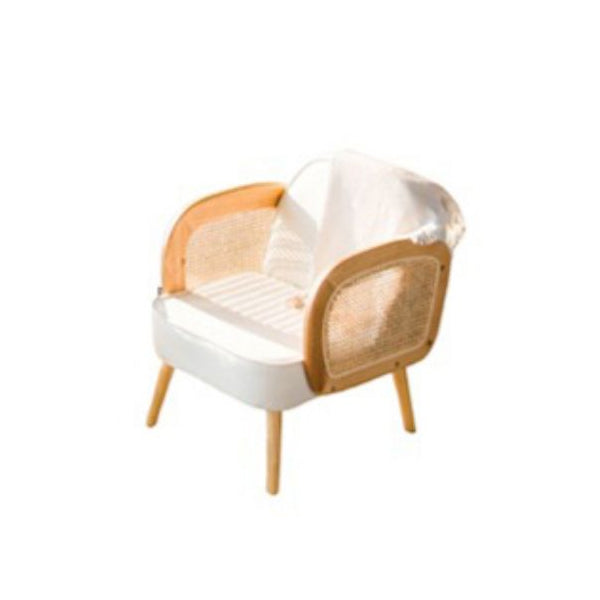 Industrial Upholstered Accent Armchair 4 Legs Wood Frame Armchair