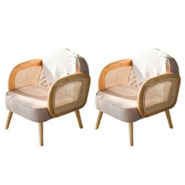 Industrial Upholstered Accent Armchair 4 Legs Wood Frame Armchair