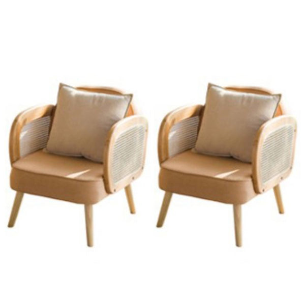 Industrial Upholstered Accent Armchair 4 Legs Wood Frame Armchair