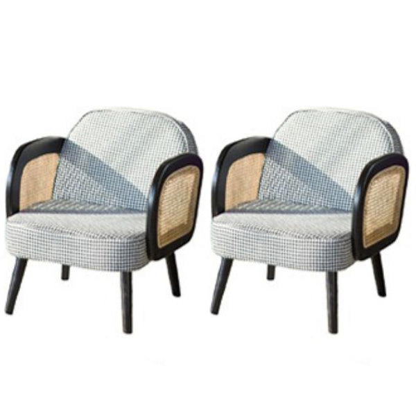 Industrial Upholstered Accent Armchair 4 Legs Wood Frame Armchair