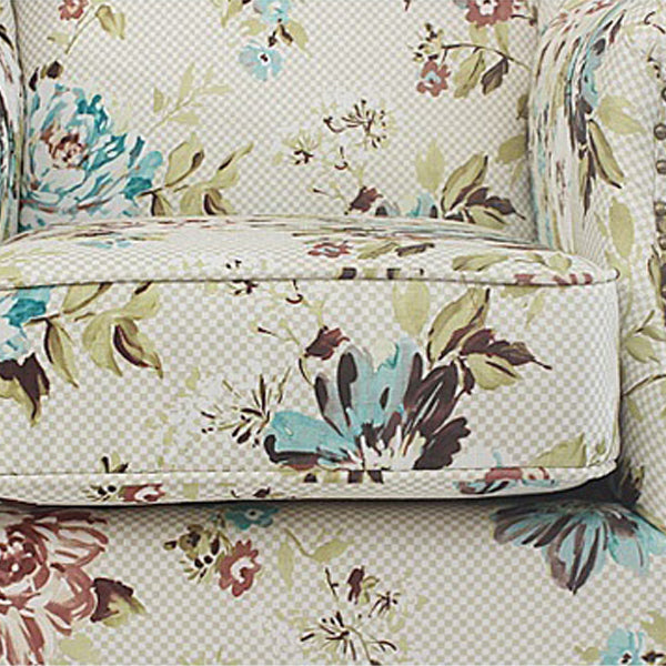 Mid-century Modern Rolled Arms Wingback Chair Tufted Back Nailhead Trim Chair