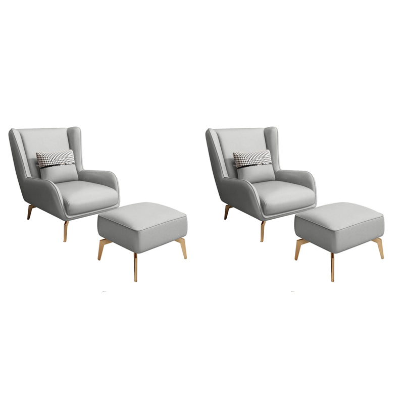 Glam Style Pu Leather Wingback Chair Pillow Back Flared Arm Chair