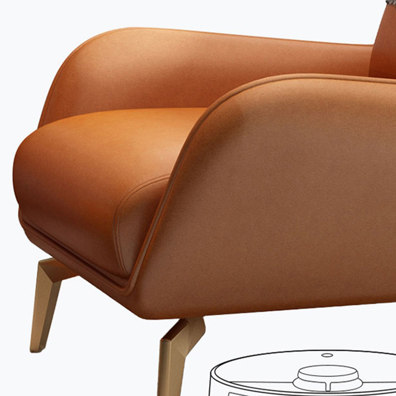 Glam Style Pu Leather Wingback Chair Pillow Back Flared Arm Chair