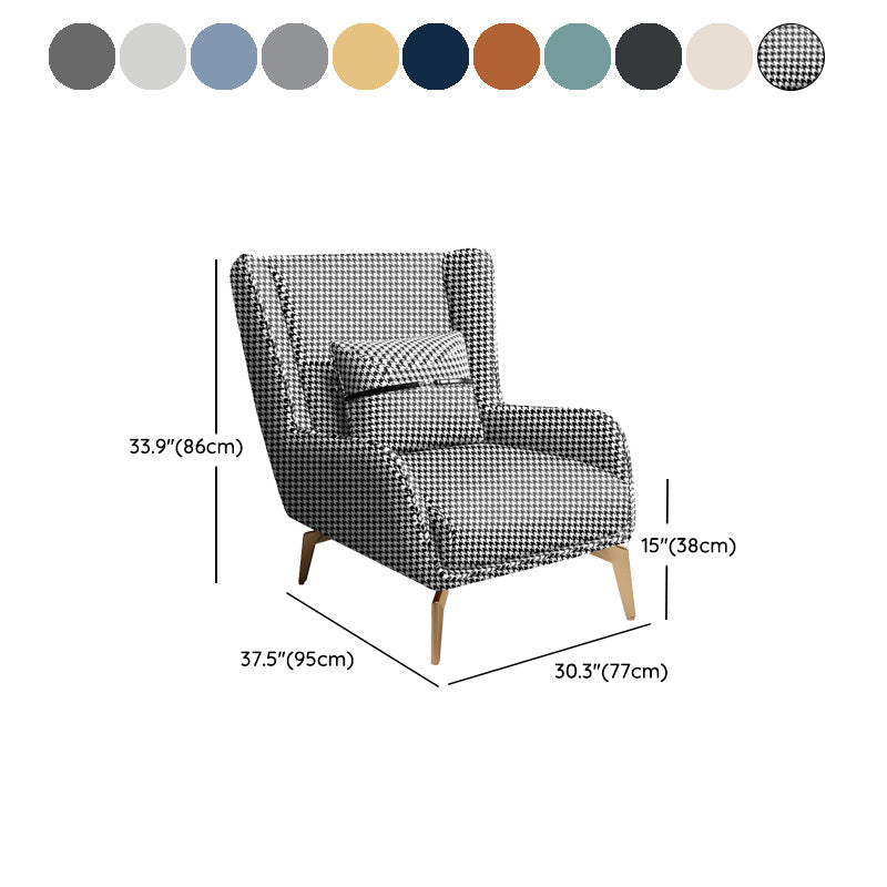 Glam Style Pu Leather Wingback Chair Pillow Back Flared Arm Chair