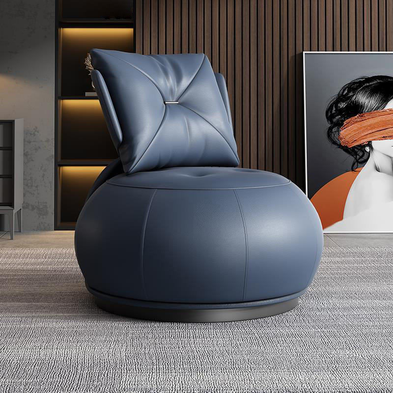 Modern Pillow Back Armless Leather Living Room Parsons Chair
