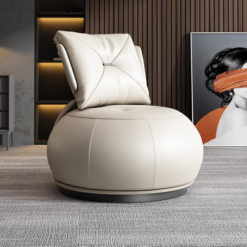 Modern Pillow Back Armless Leather Living Room Parsons Chair